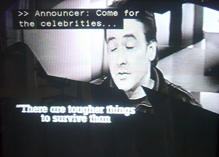 Screenshot of promo showing John Cusack