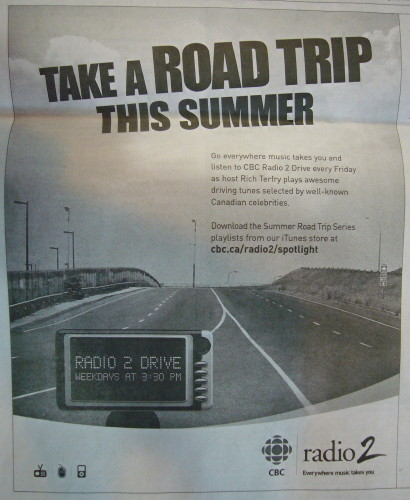 Newspaper ad headlined Take a Road Trip This Summer