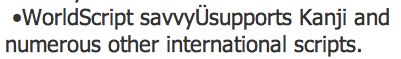 WorldScript savvy&Uuml;supports Kanji and numerous other international scripts