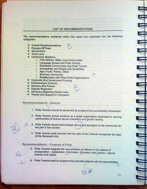Sample page with handwritten edits