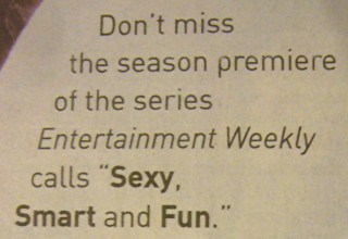 Don’t miss the season premiere of the series ‘Entertainment Weekly’ calls “Sexy, Smart and Fun.”