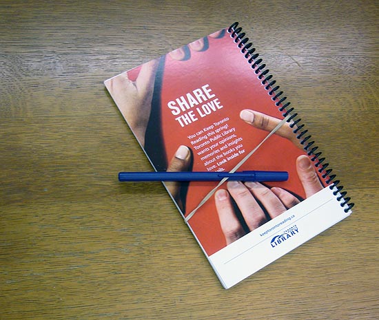 Share the Love notebook and ballpoint pen