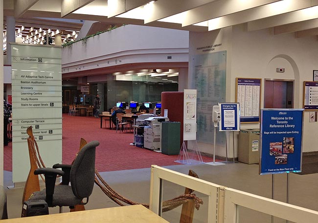 Inside the entrance of the Reference Library