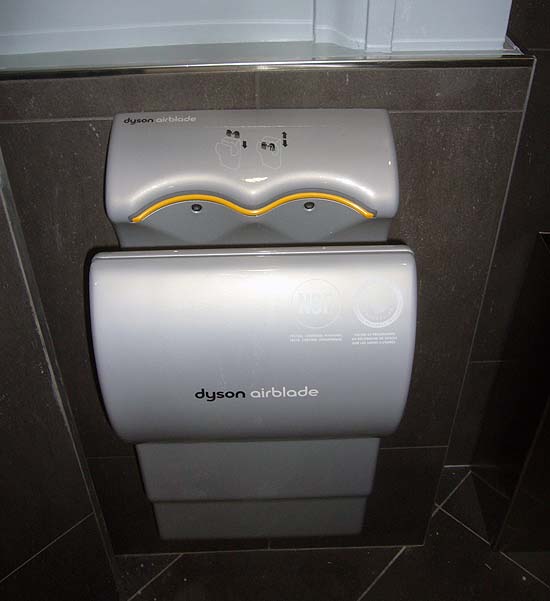 Dyson Airblade in slate-grey washroom