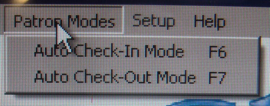 Patron Modes: Auto-Check-In Mode F6, Auto-Check-Out Mode F7