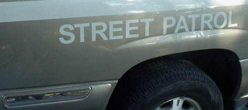 Lettering on flank of vehicle reads STREET PATROL in Arial