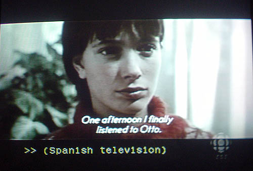 Subtitle: One afternoon I finally listened to Otto. Caption: >> (Spanish television)