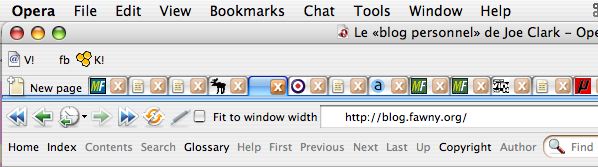 Screenshot shows dozens of tightly-packed tabs and three other toolbars
