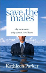 Cover shows man in business suit submerged chest-high in water; ‘Save the Males’’title block covers the top half of his face