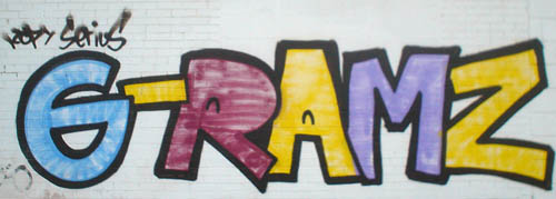 Graffiti on wall reads [rotated schwa]-RAMZ