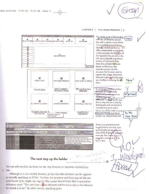 Marked-up page proofs