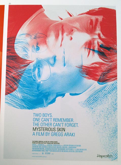 ‘Mysterious Skin’ poster with overlapping reddish and blue faces