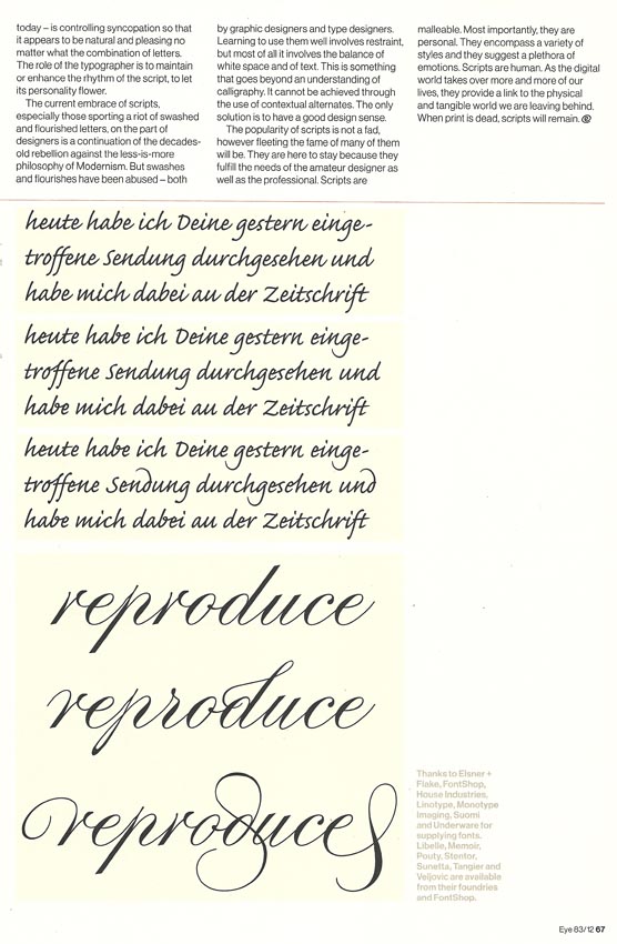 Scan showing roundhand script samples