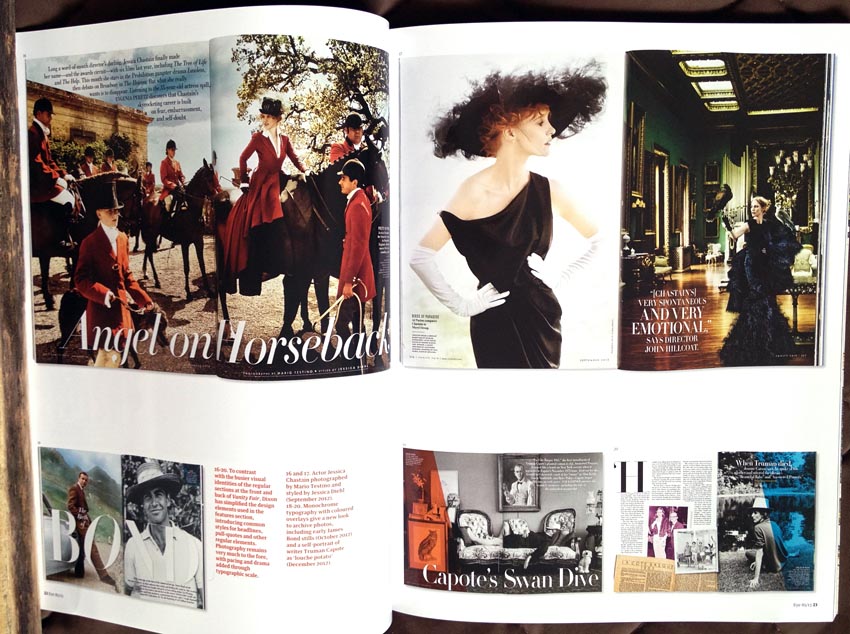 Spreads and full pages from ‘Vanity Fair,’ with Didone type predominant