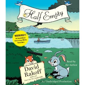 Cover with cute bunny and cute chipmunk holding up Rakoff’s name