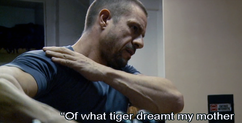 Doing delts while reciting “Of what tiger dreamt my mother”