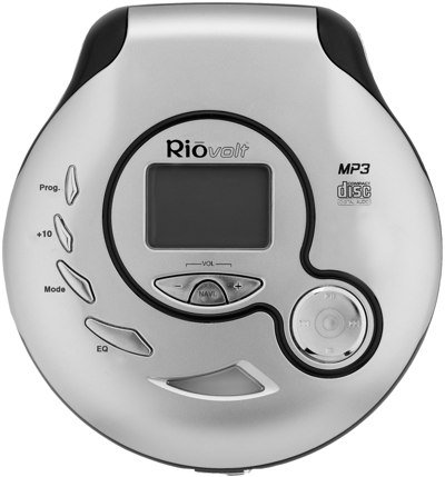 Round Discman-like Rio Volt, with asymmetrical buttons on top surface