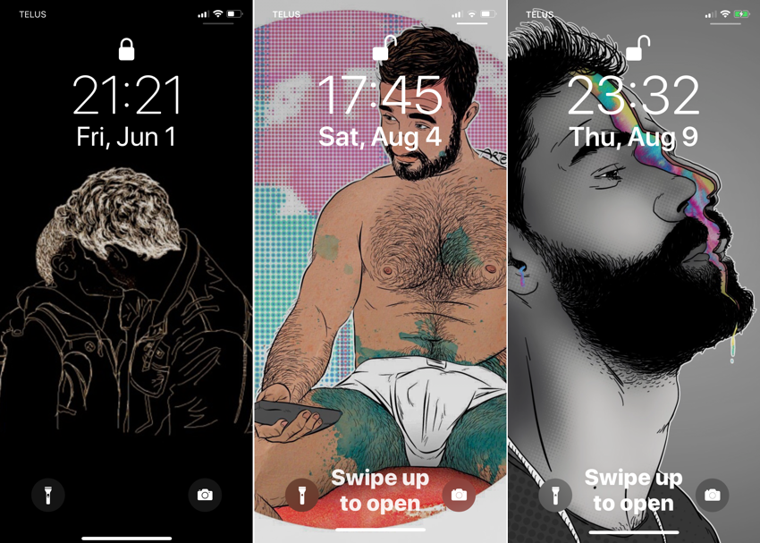 Three lock screens